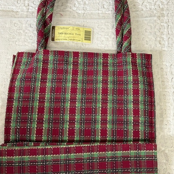 Longaberger 2009 Holiday Snowflake Plaid Tote bag - Picture 7 of 7